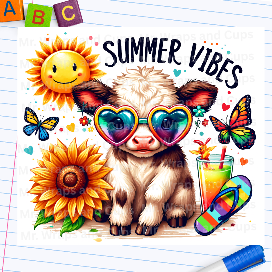 P 053 Summer vibes 20oz Sublimation Wrap