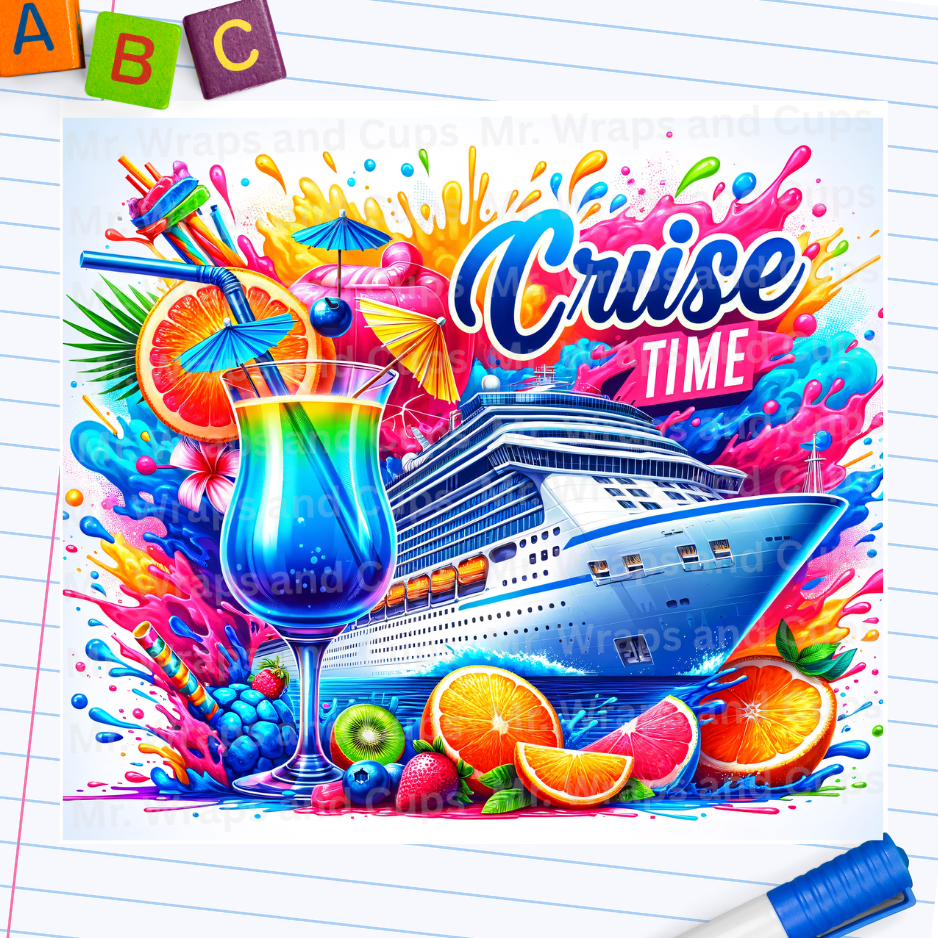 P 055 Cruise Time 20oz Sublimation Wrap