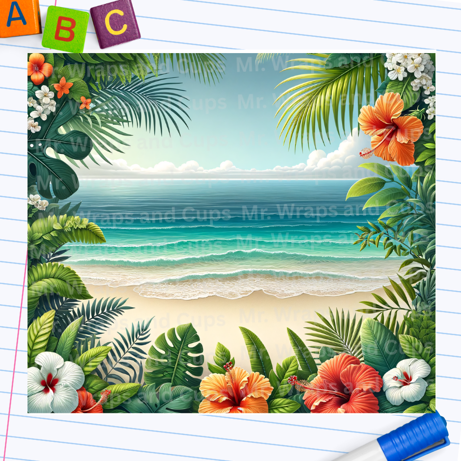 P 060 Beach View 20oz Sublimation Wrap