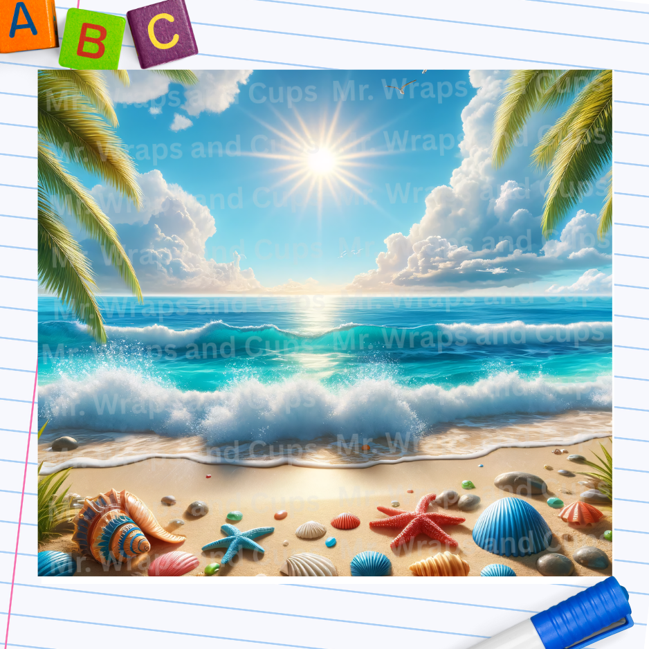 P 061 Beach Waves 20oz Sublimation Wrap