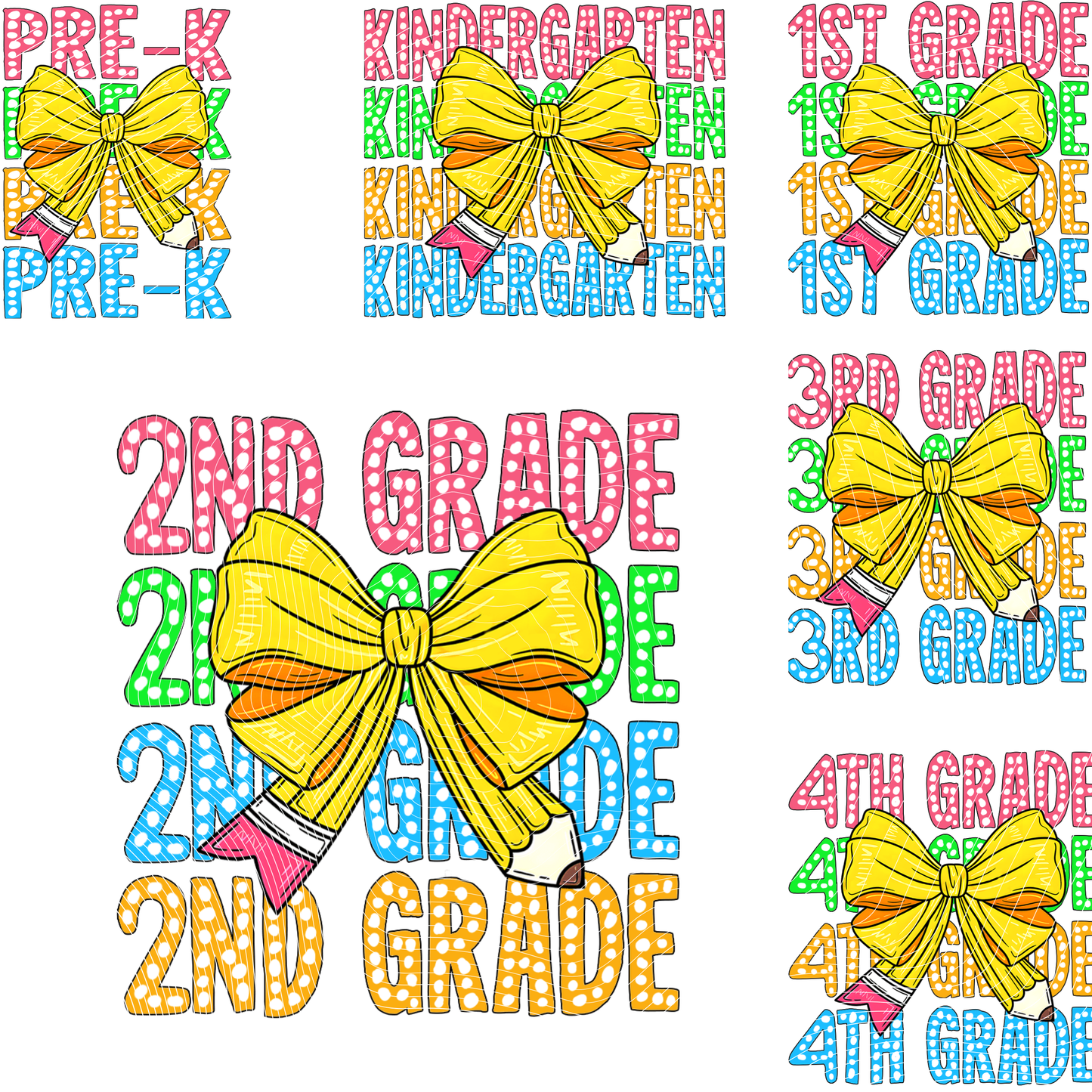 P 089 DTF B2S School Pencil Bow