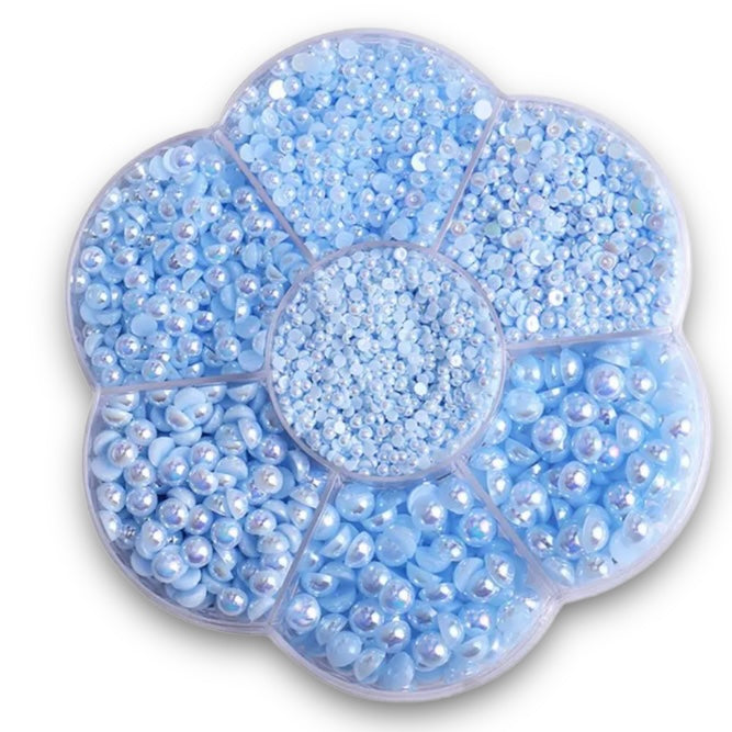 Light Sapphire Half Pearl Set