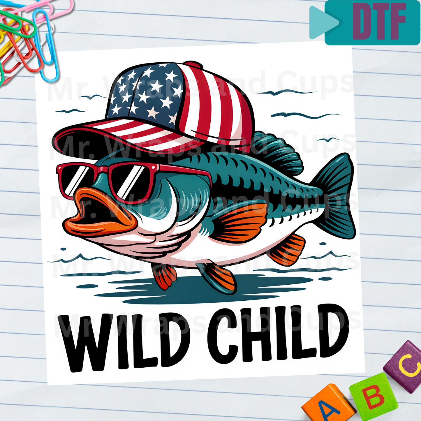 P 024 DTF American Wild Child Fish