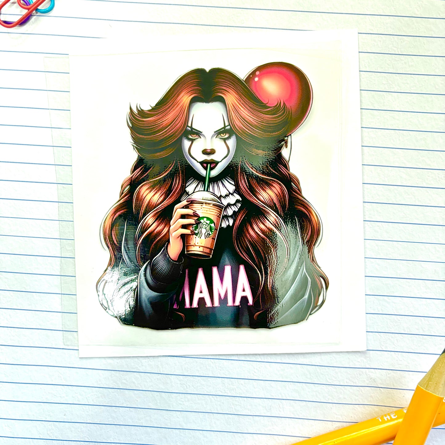 413-B Mama Black Sweatshirt Halloween Decal