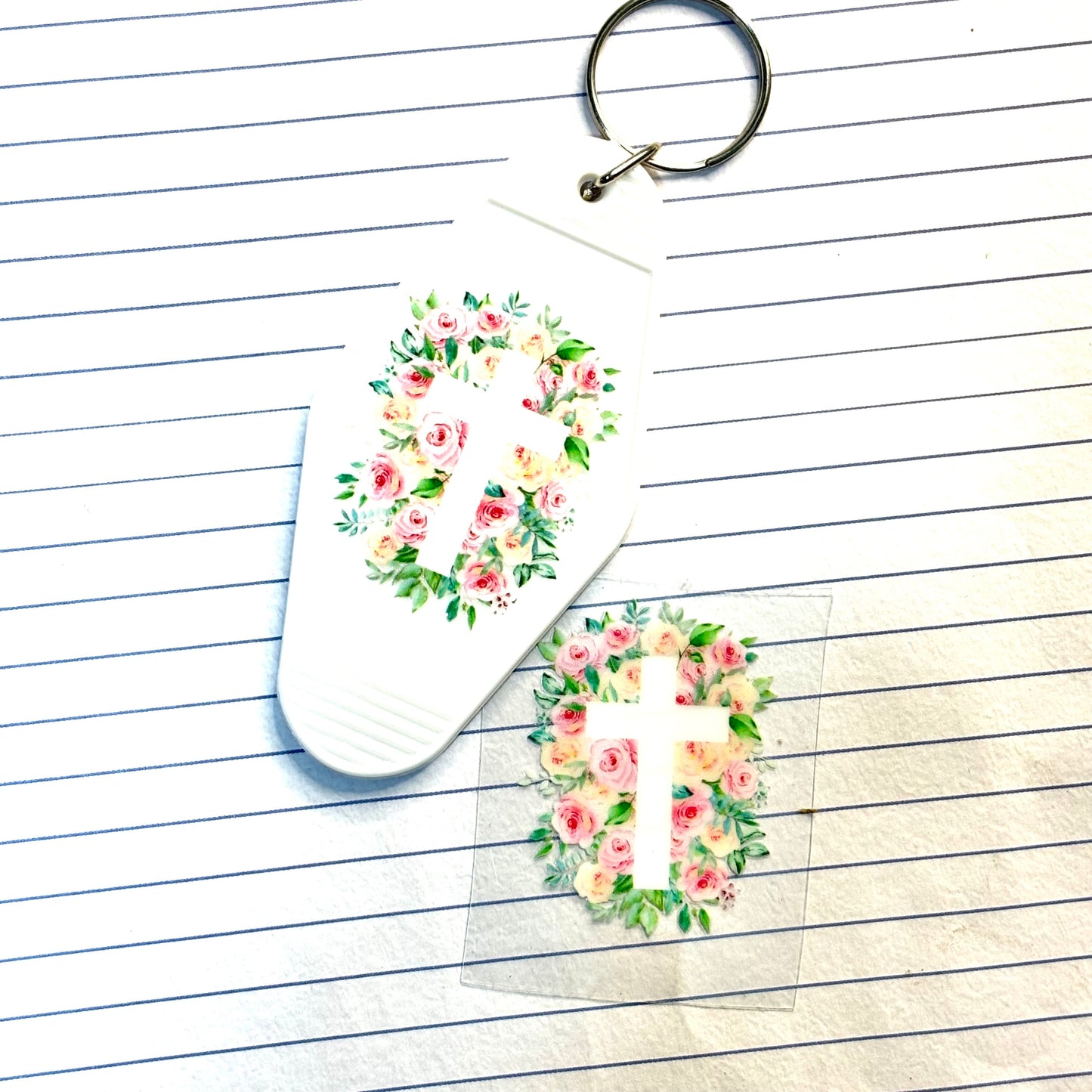 044 Easter Cross Motel Keychain Decal