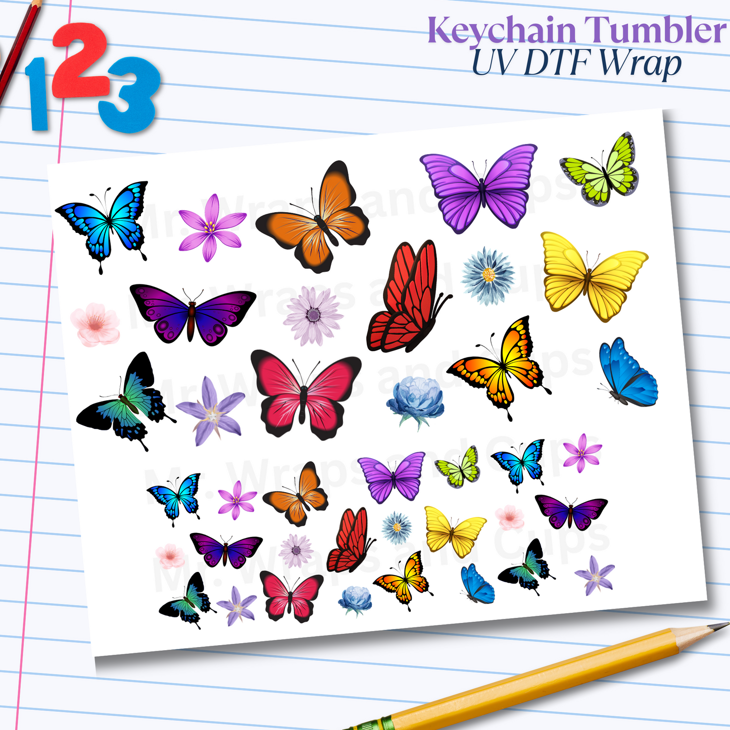 Mini 002 Butterfly UV DTF Wrap