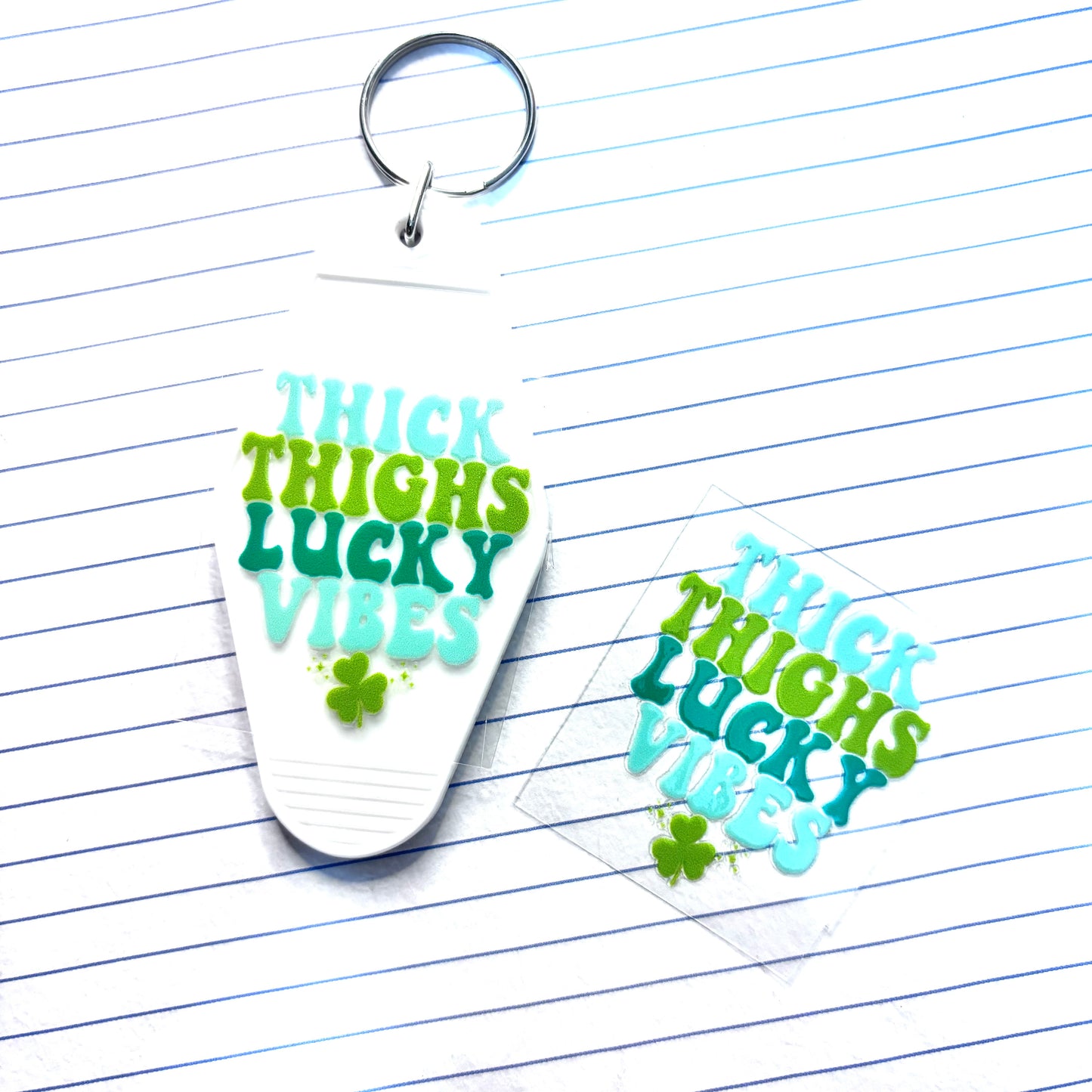 036 Thick Thighs Lucky Vibes Motel Keychain Decal