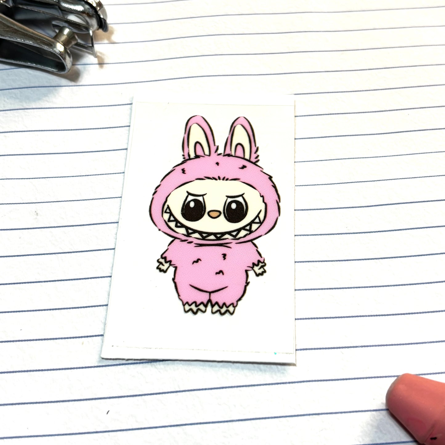 047 Pink Labubu Motel Keychain Decal