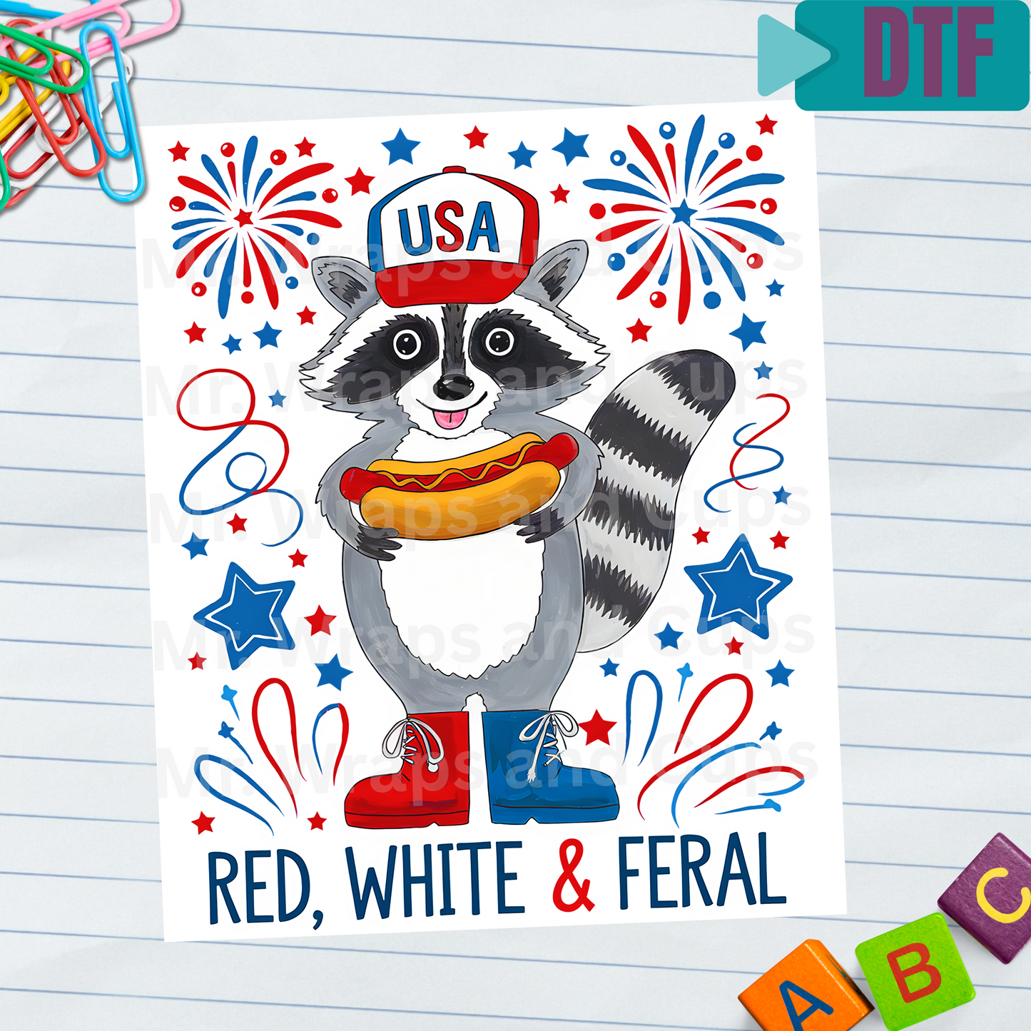 P 010 DTF Red, White and Feral