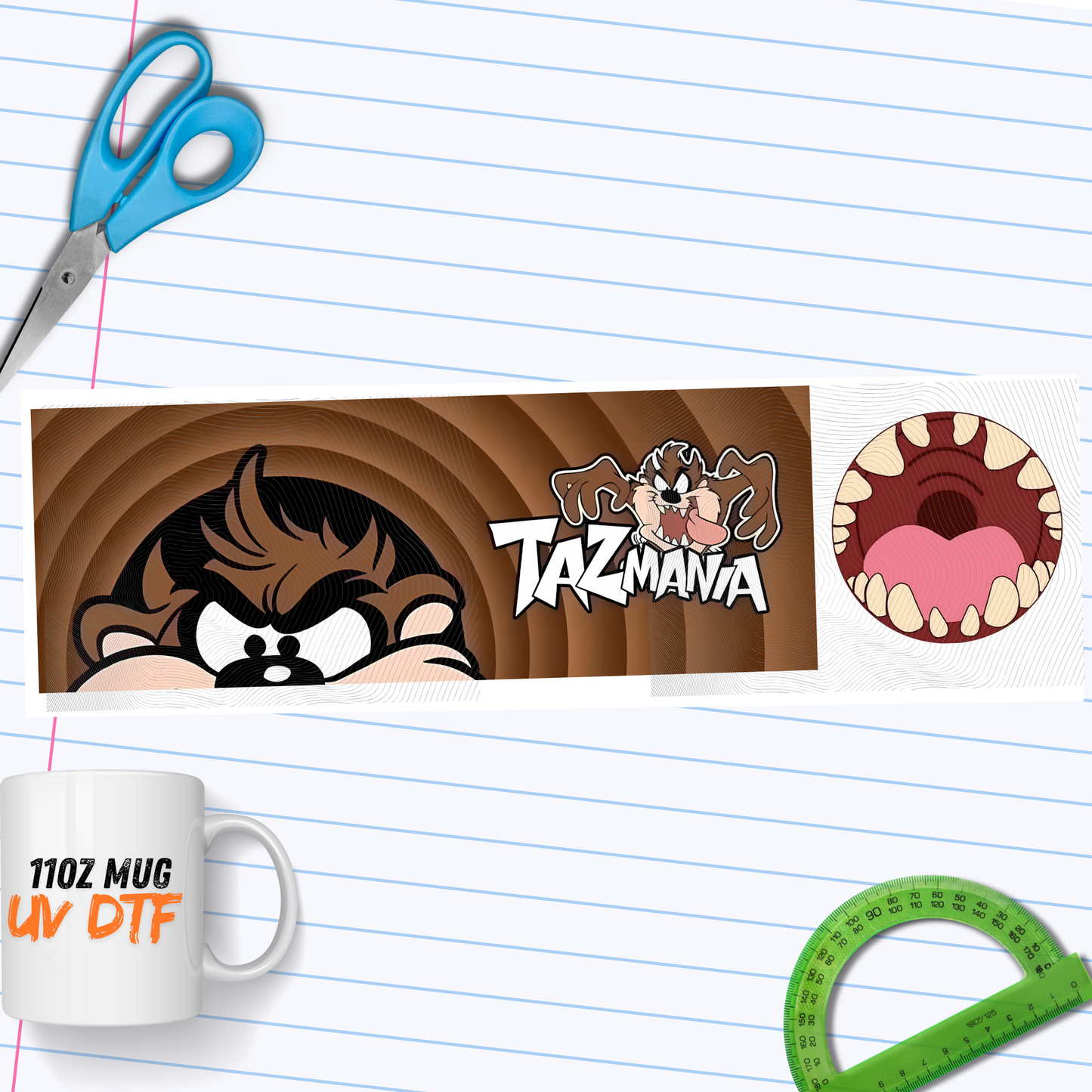 005 Mug Taz UV DTF Wrap