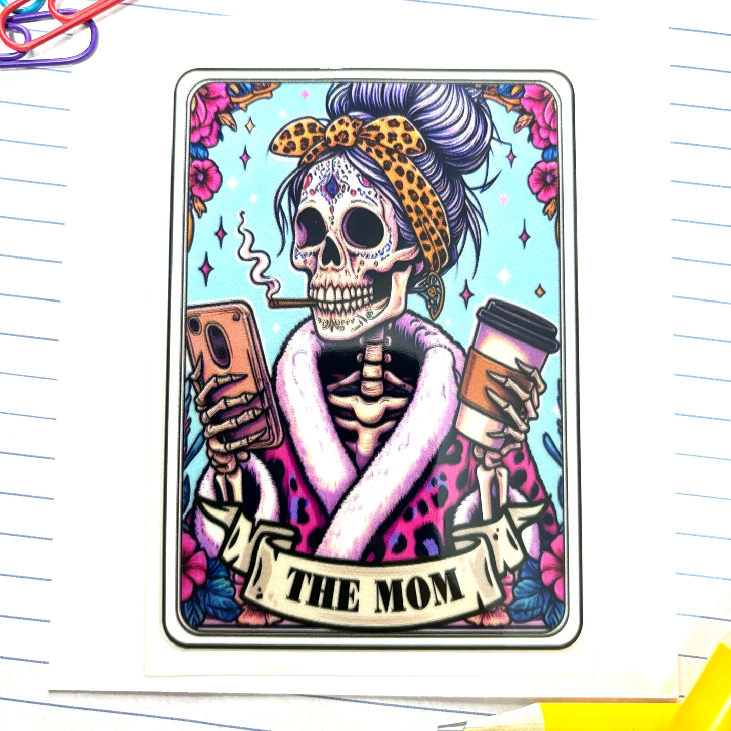 418-C The Mom Blue Card Halloween Decal