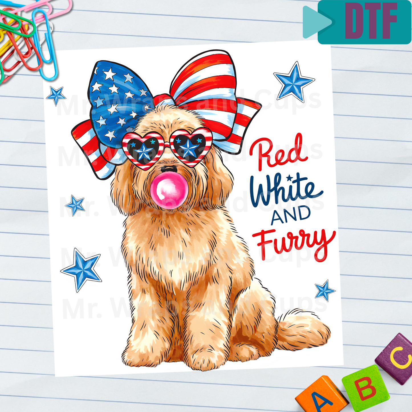 P 016 DTF Red White and Furry