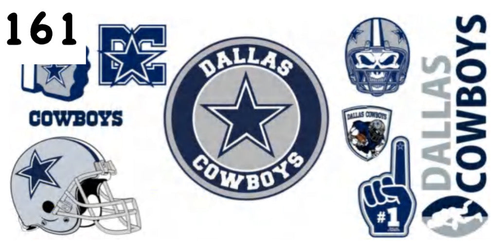 161 D Cowboys Football UV DTF Wrap