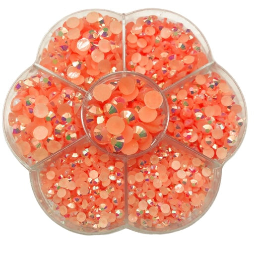 Neon Orange Rhinestones Set