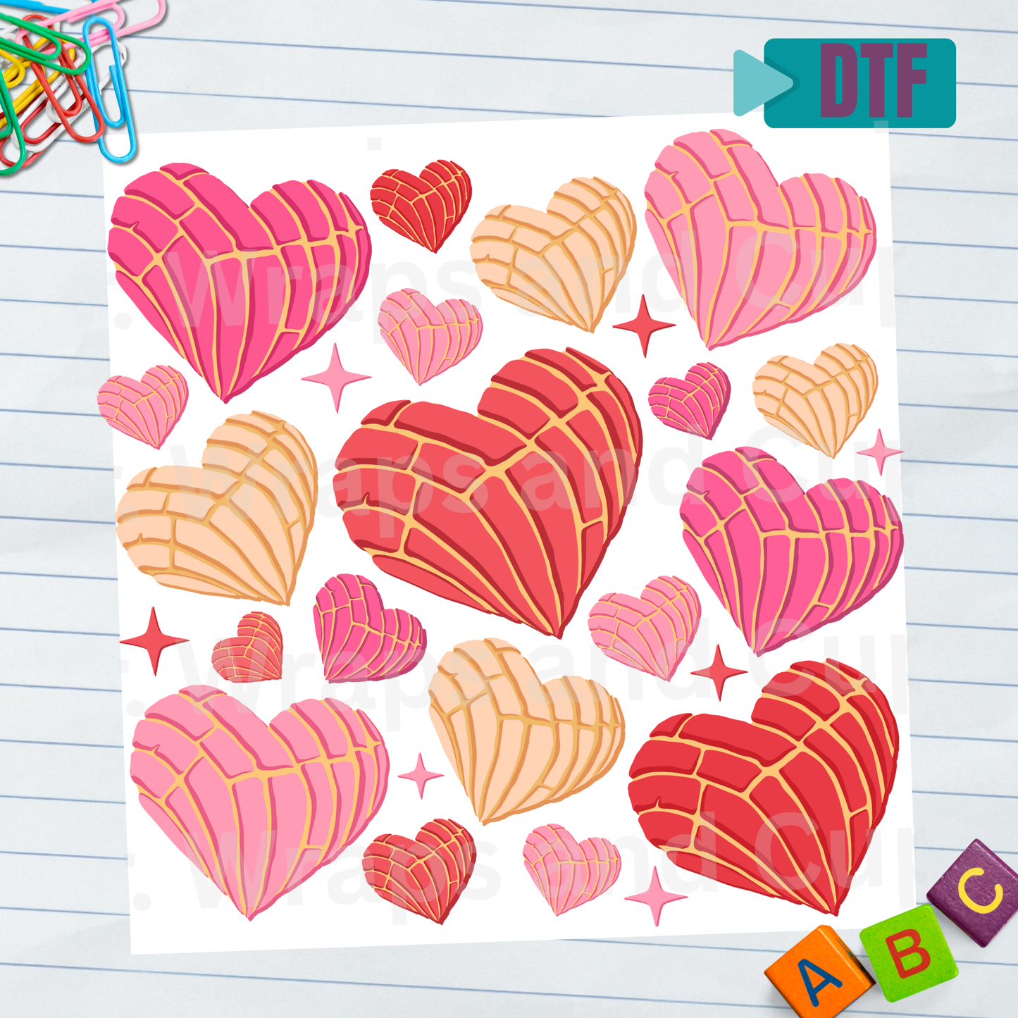 P 105 DTF Concha Hearts