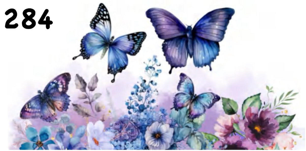 284 Purple & Blue Butterflies UV DTF Wrap