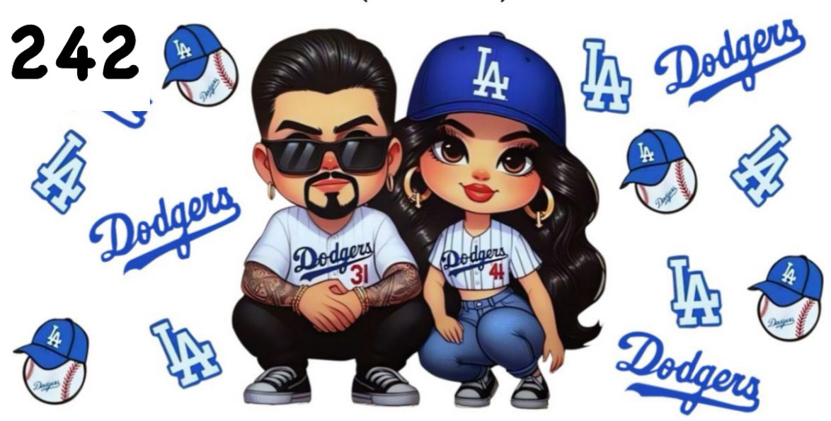 242 Dodger Baseball Couple UV DTF Wrap