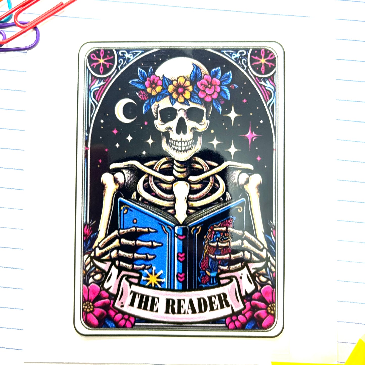 419-B The Reader Black Card Halloween Decal