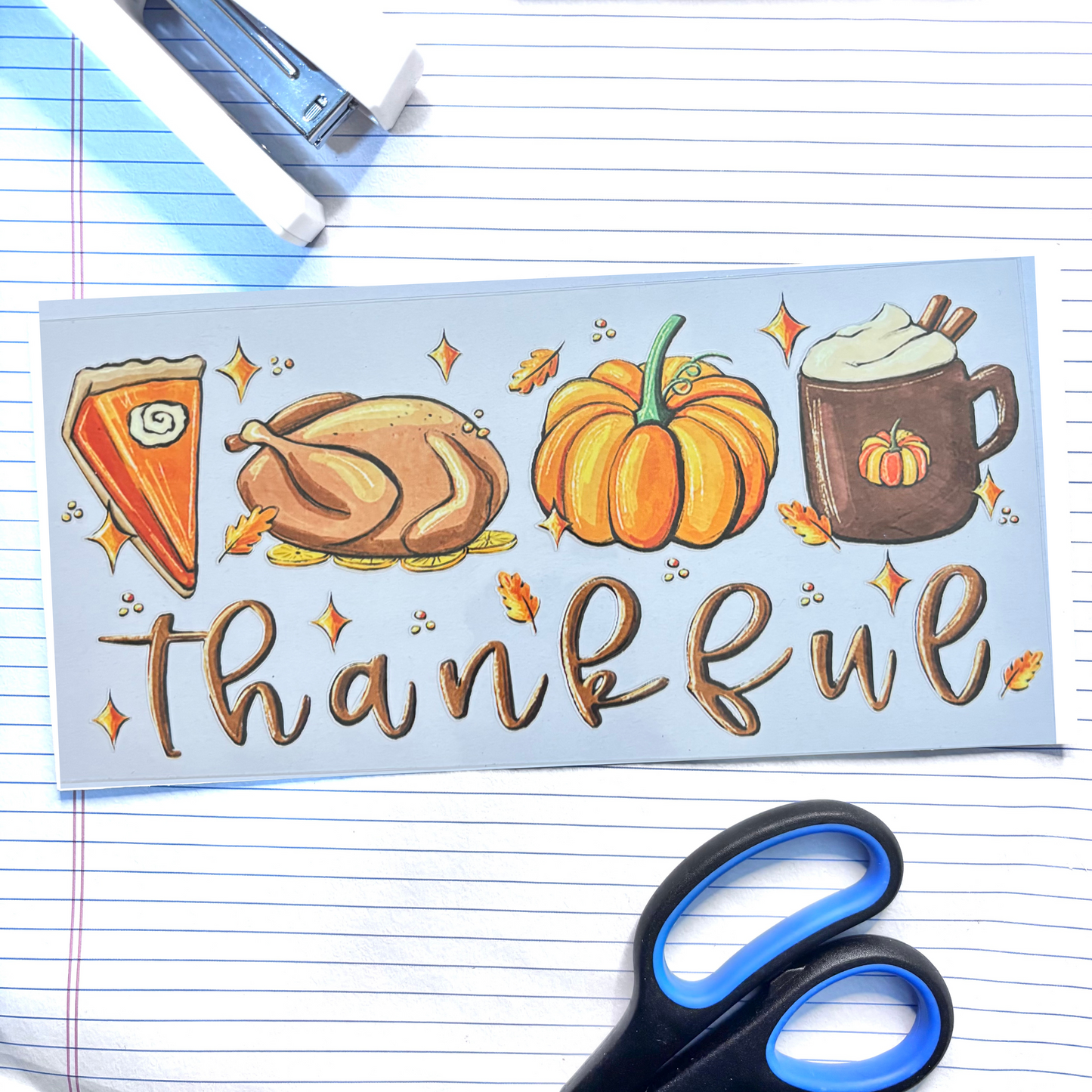 Fall 004 Thankful 16oz uv dtf wrap