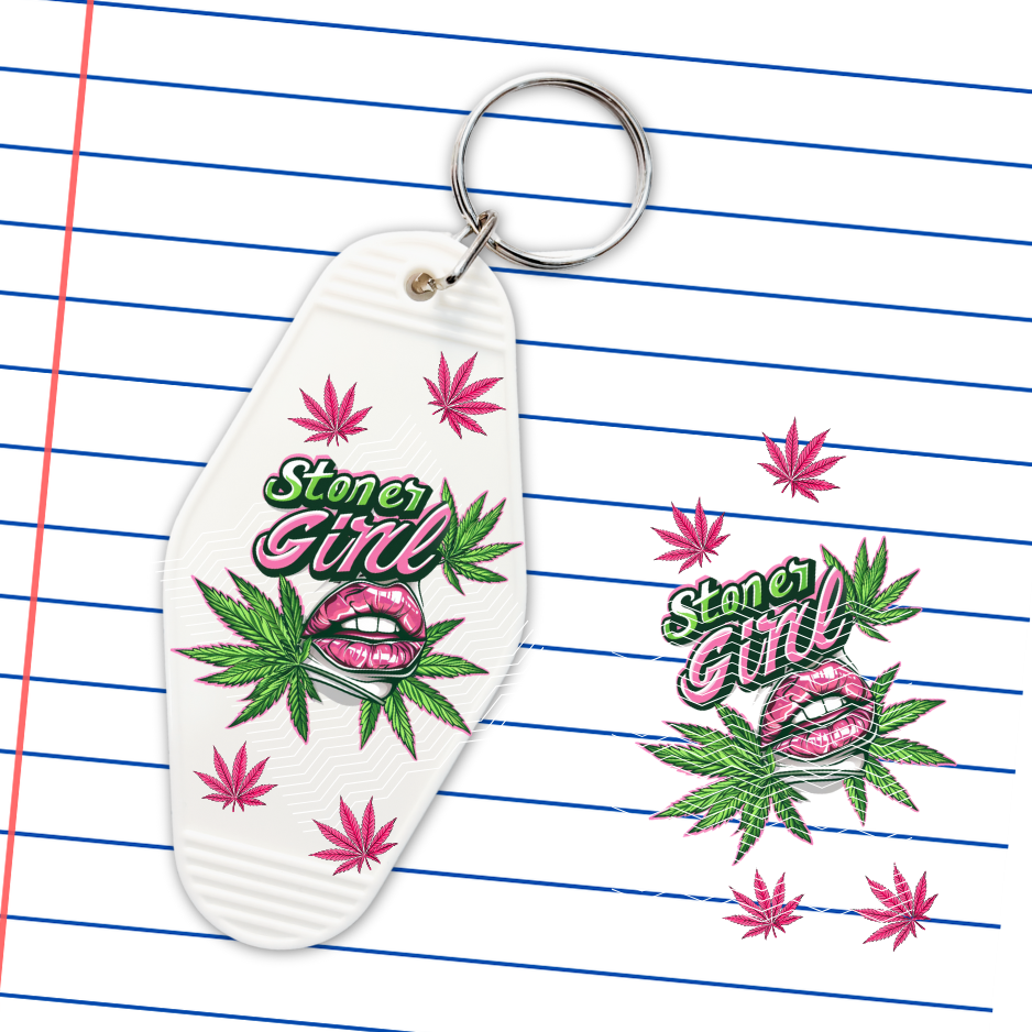 062 Stoner Girl Motel Keychain Decal