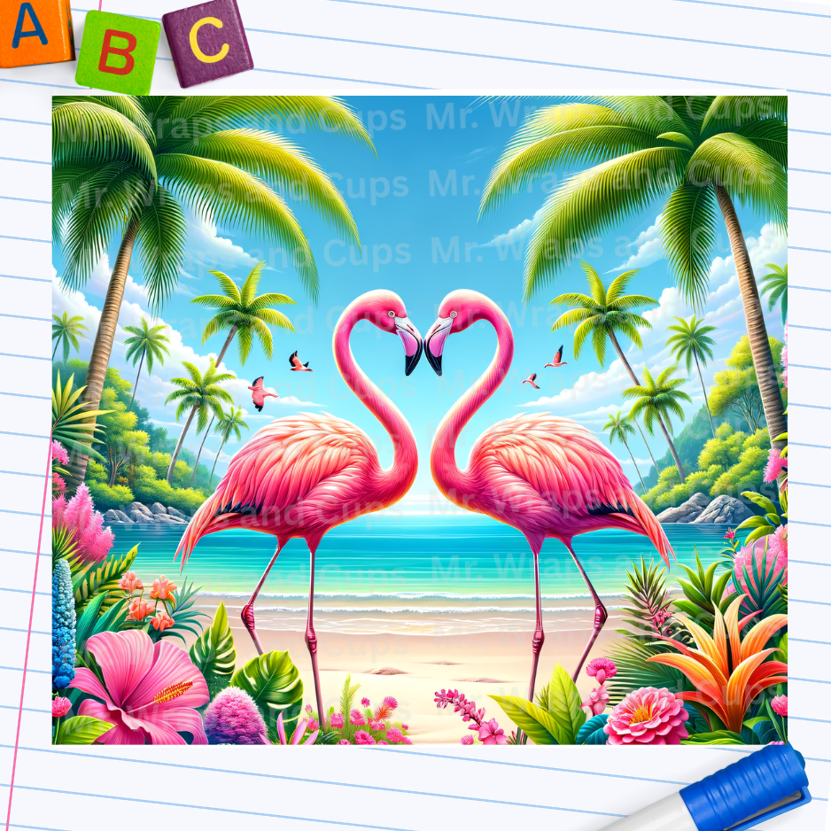 P 062 Flamingos 20oz Sublimation Wrap