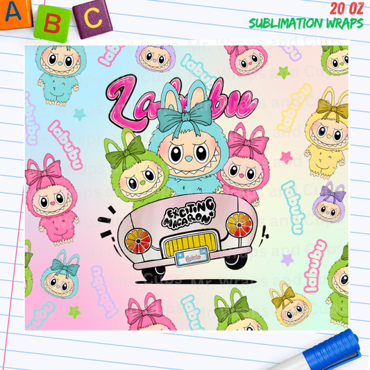 P 086 Labubu Car 20oz Sublimation Wrap