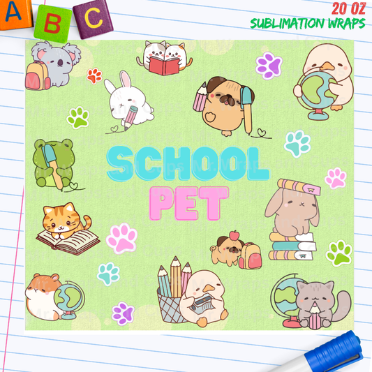 P 069 School Pets 20oz Sublimation Wrap