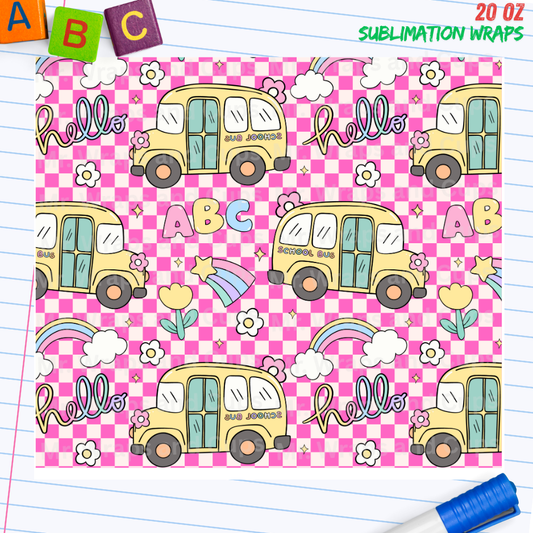 P 072 School Bus 20oz Sublimation Wrap