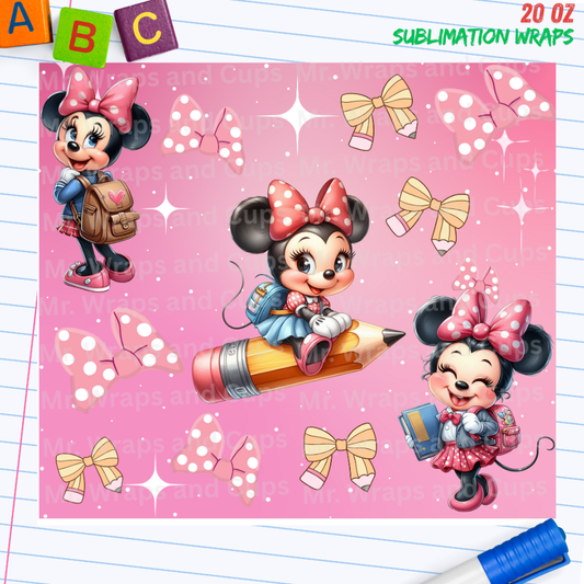 P 074 Girl Mouse 20oz Sublimation Wrap
