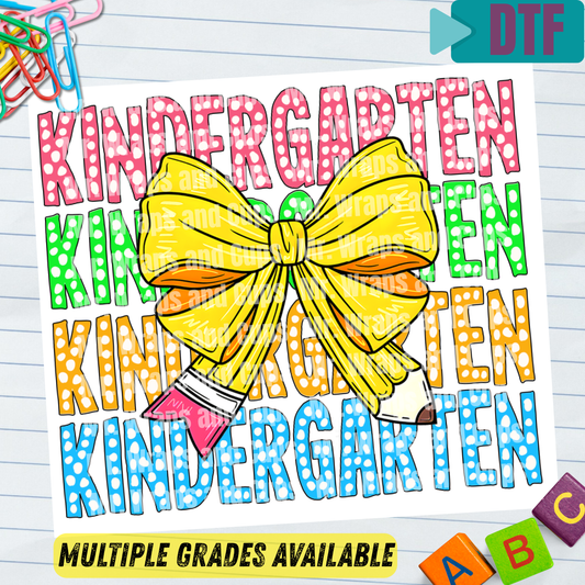 P 089 DTF B2S School Pencil Bow