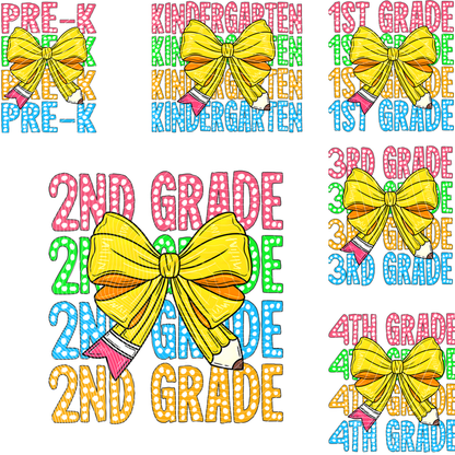 P 089 DTF B2S School Pencil Bow
