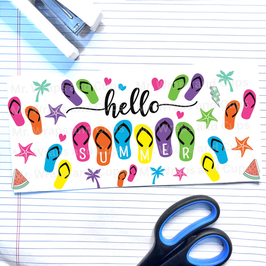 P 596 Hello Summer Flipflops 16oz Wrap