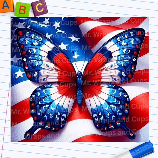 P 034 USA Butterfly 20oz Wrap