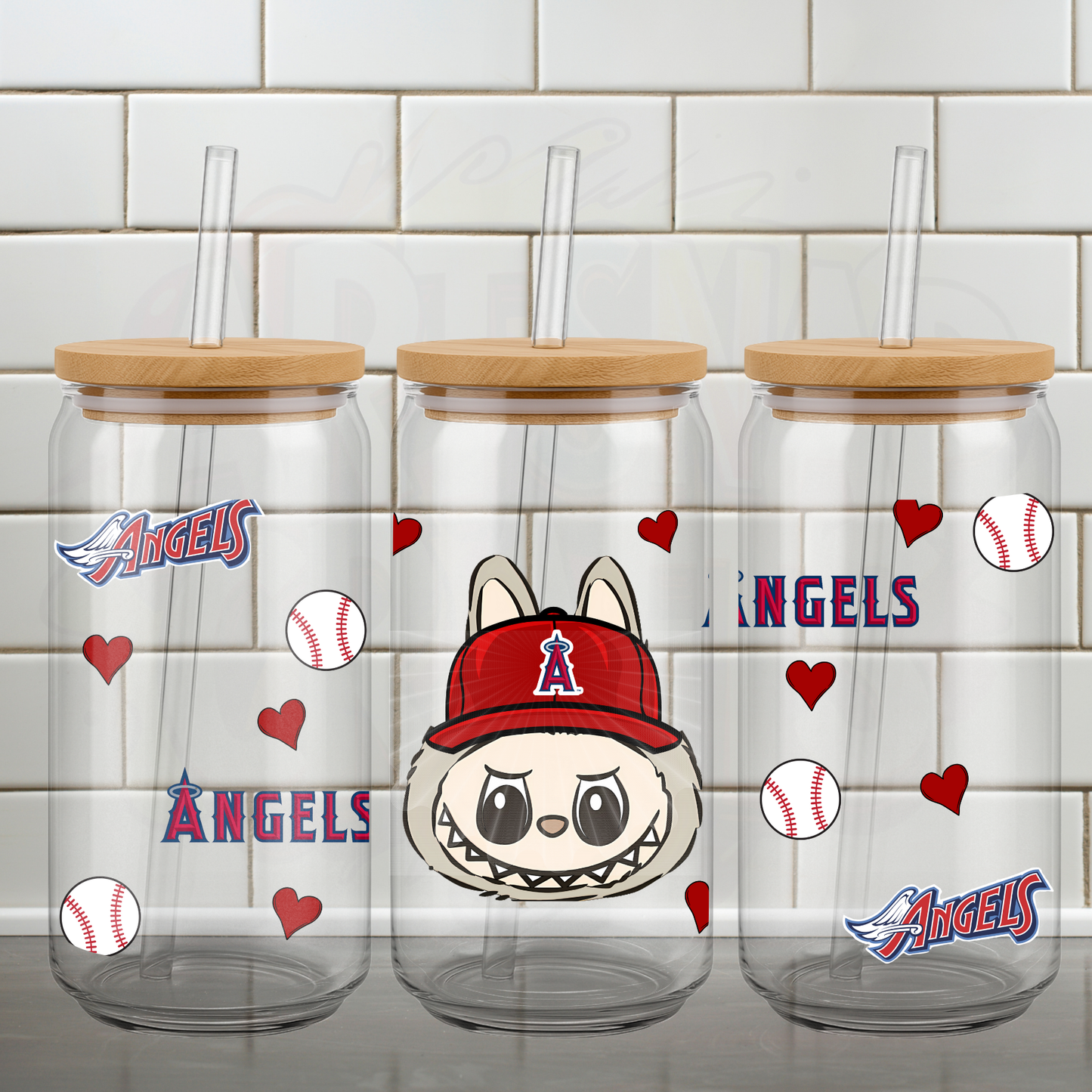RTS Labubu Anaheim Baseball 16oz Clear Cup