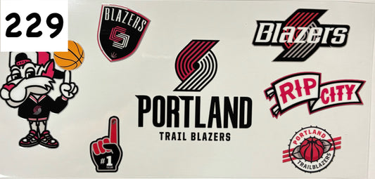 229 Portland Blazers Basketball UV DTF Wrap