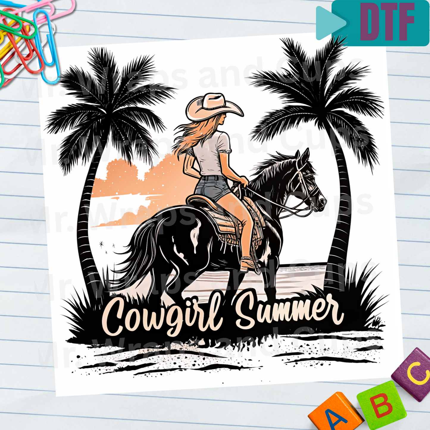P 057 DTF Cowgirl Summer