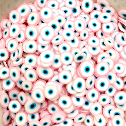 Pink Evil Eye Polymer Clay