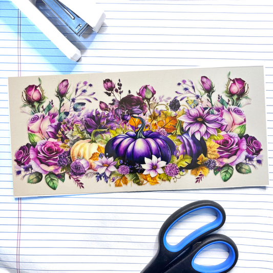 Fall 021 Purple Pumpkin 16oz uv dtf wrap