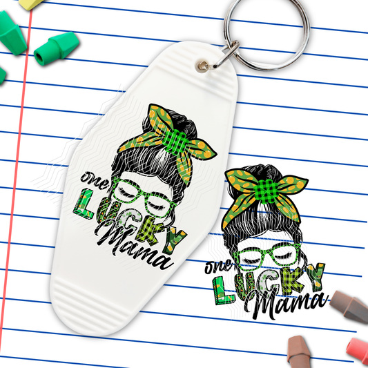 032 One Lucky Mama Motel Keychain Decal