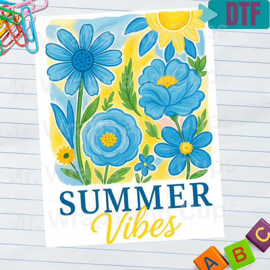P 058 DTF Summer Vibes Blue/Yellow