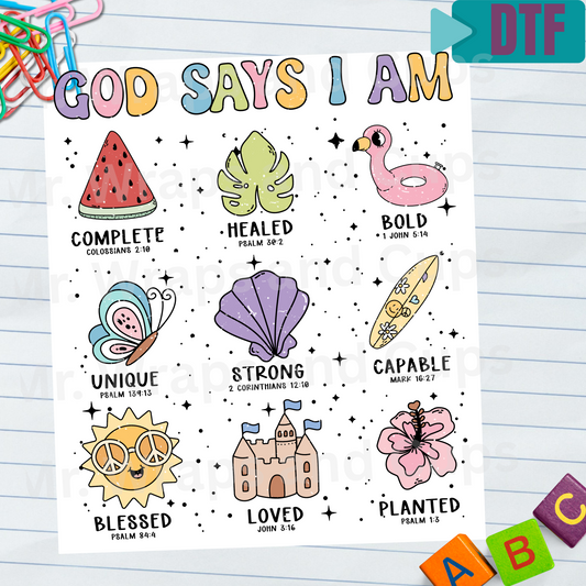 P 060 DTF God Says I am...Summer