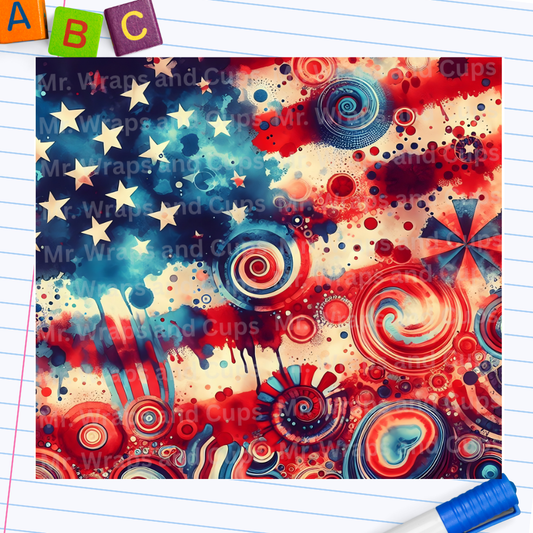P 030 American Swirls 20oz Wrap