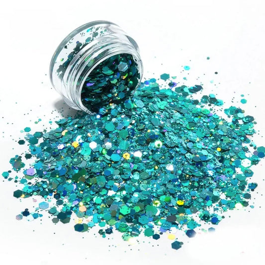 Aqua Lake Chunky Holographic Mix Glitter
