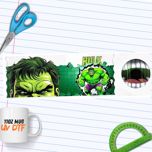 002 Mug Hulk UV DTF Wrap