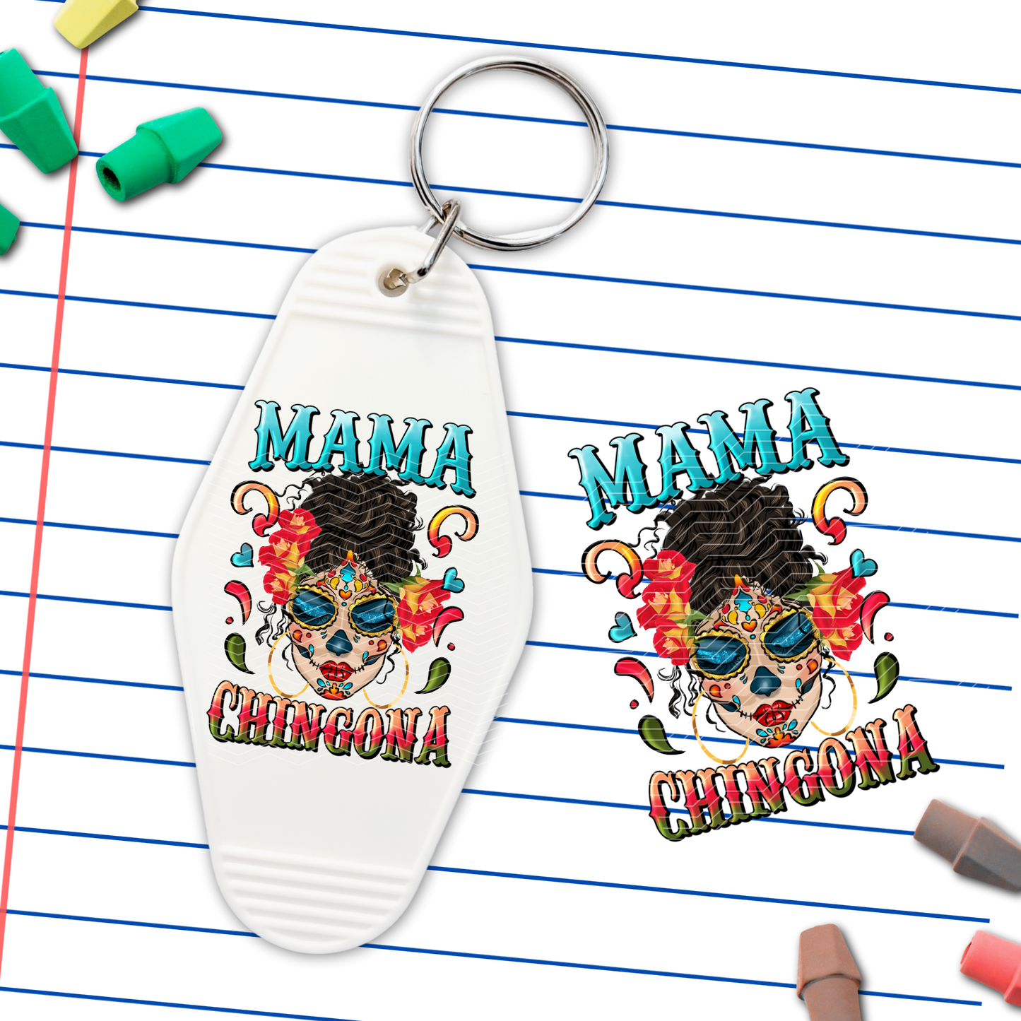 048 Mama Chingona Motel Keychain Decal
