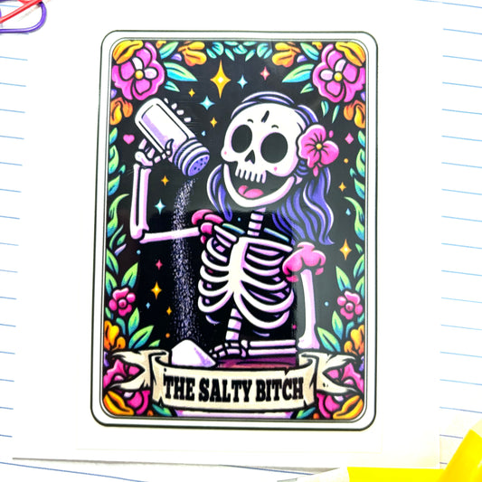 419-A The Salty B*tch Black Card Halloween Decal