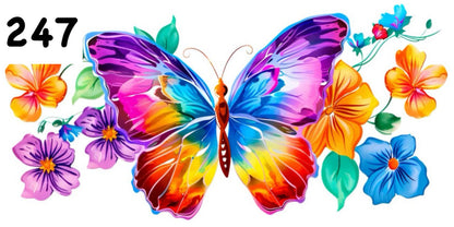 247 Rainbow Butterfly UV DTF Wrap