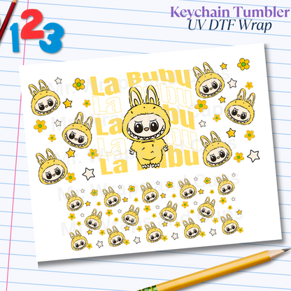 Mini 005 Yellow Labubu UV DTF Wrap