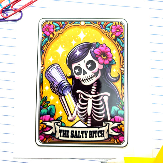 419-C The Salty B*tch Yellow Card Halloween Decal