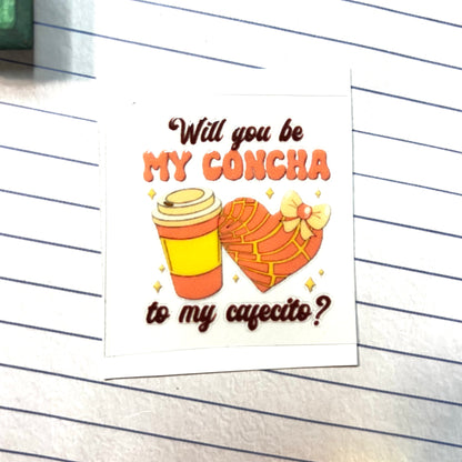 006 Concha and Coffee Valentine Keychain Decal